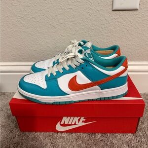 Nike Dunk Low in Teal, White & Orange Blaze